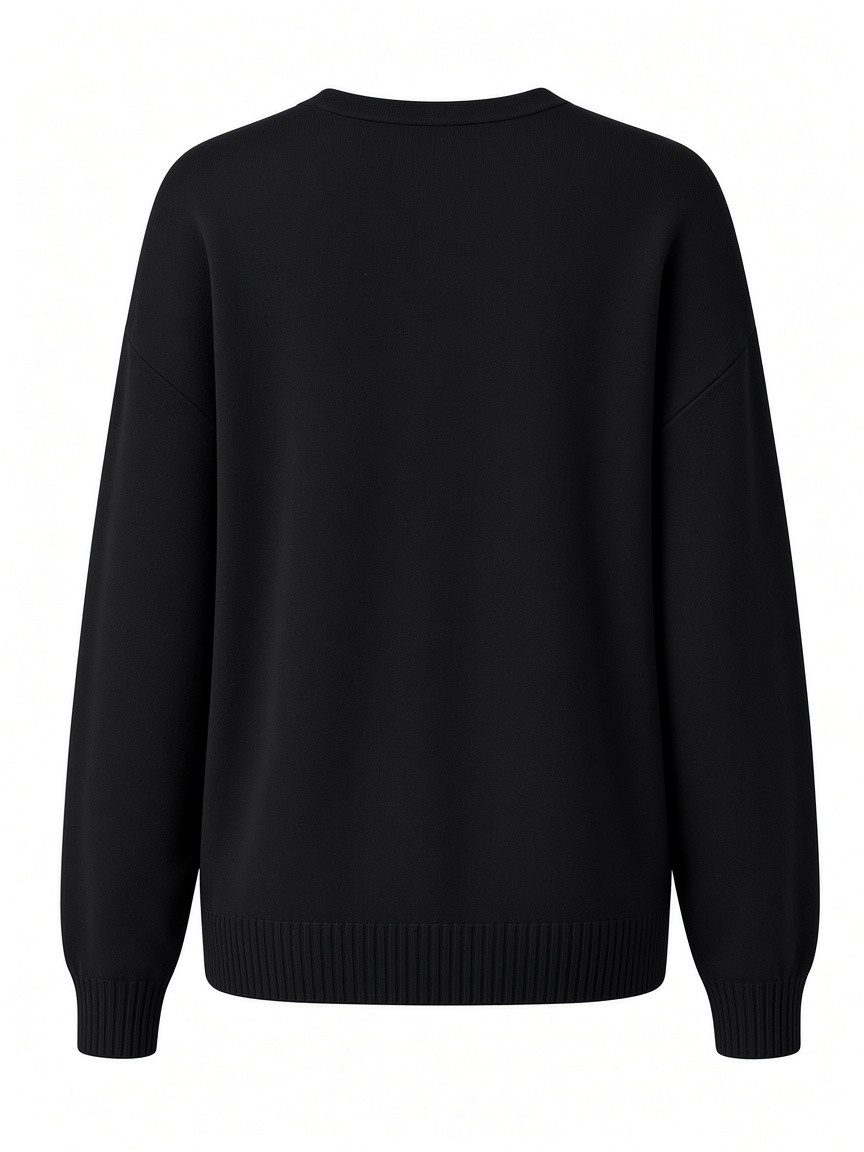Dámsky pulóver s výstrihom do V s osmičkovým vzorom MINORITY BLACK čierny s.WEAR 1